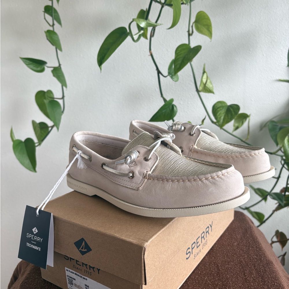 Sperry Metallic Gold/Pink Boat Shoes